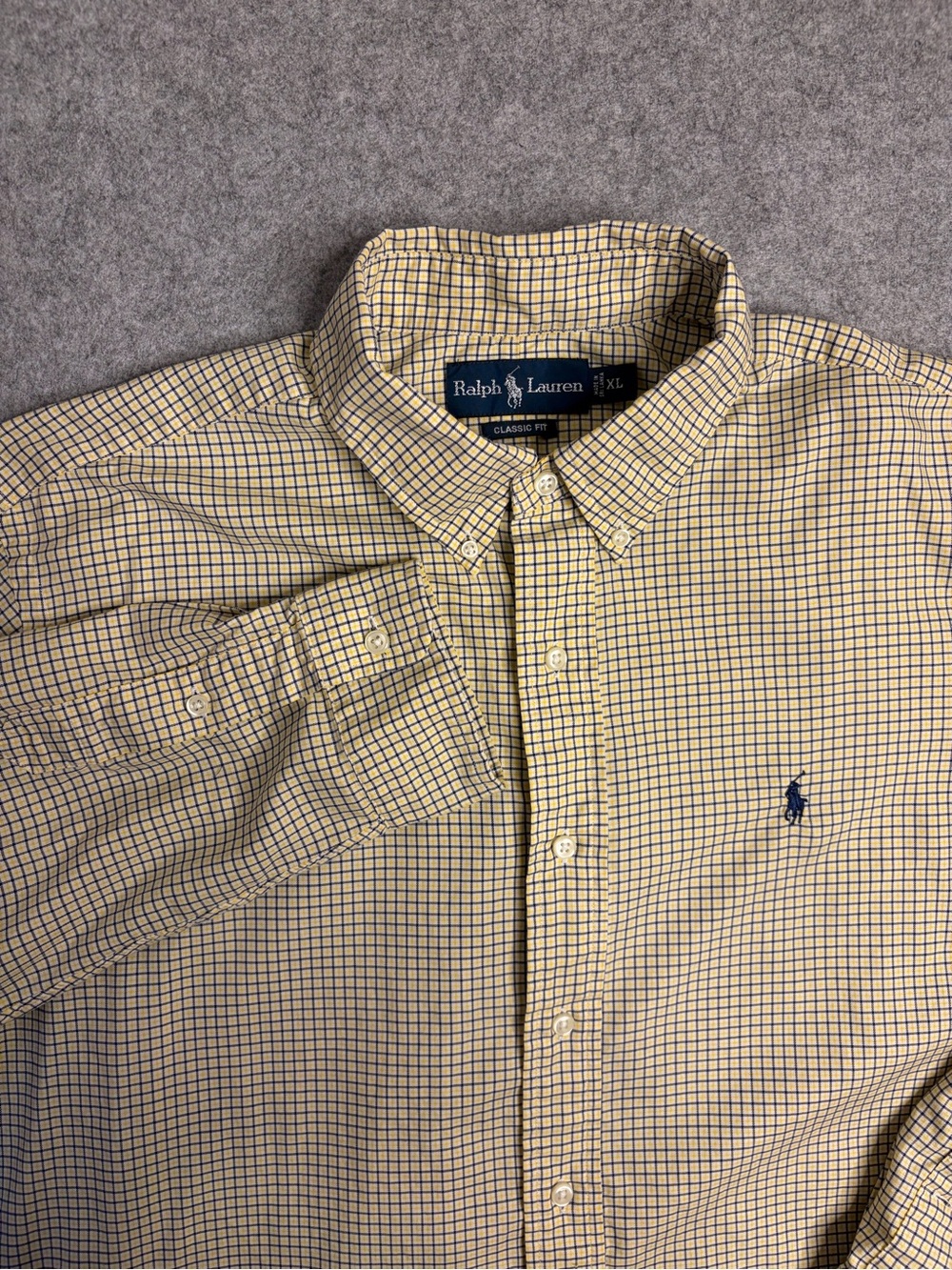 Ralph Lauren Classic Fit Men’s Yellow Plaid Button-Down Shirt